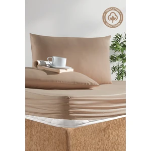 Cemeteks Firuze %100 Pamuk Doğal Tek Kişilik Ranforce Kumaş Lastikli Çarşaf + Yastık Kılıfı Seti /100X200/120X200/ 30CM Yükseklik