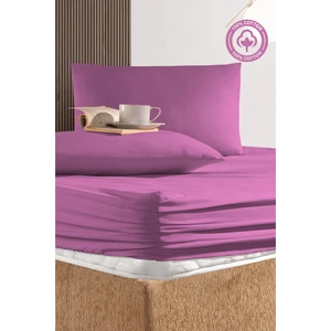Cemeteks Firuze %100 Pamuk Doğal Tek Kişilik Ranforce Kumaş Lastikli Çarşaf + Yastık Kılıfı Seti /100X200/120X200/ 30CM Yükseklik