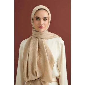 Dama Desen Bej Naia Pamuk Şal 70x200