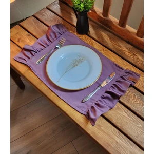 Serra Saten 2 Kenar Fırfırlı Mürdüm Vintage Amerikan Servis 30 x 50