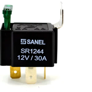 Sigortalı Röle Sanel Sigortalı  Mini Röle 12V 30A 4 Uçlu 30-87-86-85