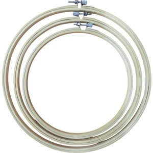 Kezban Tekstil Bambu Ahşap Vidalı Kasnak 3 Lü 20-23-26 cm