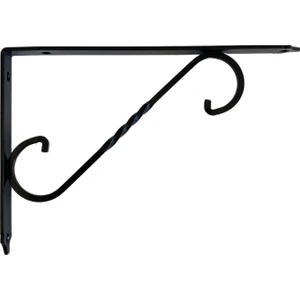 DS Yapı Raf Altı Ferforje Demir Tutucu L Raf Demiri Sabitleyici (Demir)(Siyah)