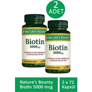 Nature's Bounty Biotin 5000 Mcg 72 Kapsül 2 Adet