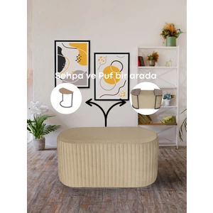 Gazzini Furniture Lisa Fonksiyonel Sehpalı Puf