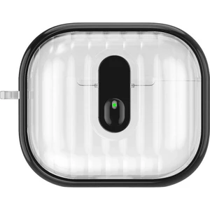 ZORE Airpods 4 Kılıf Kenarları Renkli Şeffaf Dilimli Silikon Uyumlu  Airbag 40 Kılıf-Siyah