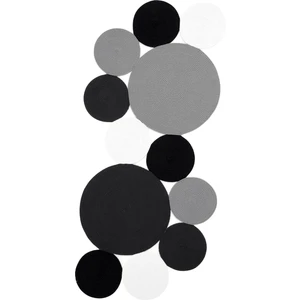 Cool Halı Luke 849 Siyah Beyaz Oval Halı Paspas Bohem Örgü Hasır Kilim  Mutfak Balkon Banyo Halısı