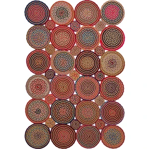Cool Halı Luke 413 Renkli Halı Paspas Örgü Hasır Kilim Yolluk Bohem Antre Mutfak Balkon Banyo Halısı