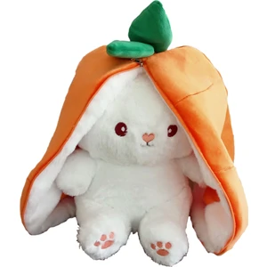 Ct Toys 75 cm Dev Boy  Pelüş Çantalı Havuç Tavşan Fermuarlı