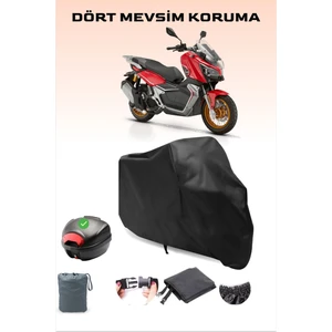 Rks Reale 125X Arka Çanta Uyumlu Siyah Motosiklet Branda Su Geçirmez Dayanıklı Kumaş