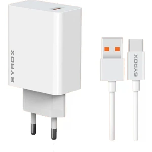 M67T 3.0A 67W Turbo 1mt Usb-A - Type-C Kablolu 1xusb-A Çıkışlı Şarj Cihazı - Beyaz