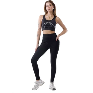 Looksense Kadın Siyah Içi Şardon Yüksek Bel Toparlayıcı Çift Cepli Fitilli Tayt 1004