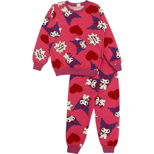Şeker Kids Kız Çocuk Iki Iplik Şardonlu Pembe Kuromi Desenli Uzun Kollu Pijama Takımı