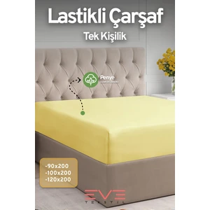 Eve Tekstil Fitted Yüksek  Penye Kumaş Tek Kişilik Lastikli Çarşaf