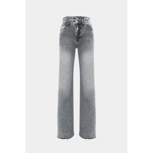 High Waist Wed Leg Kar Yıkama Geniş Paça Dikişsiz Jean