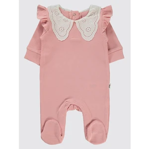Civil Baby Kız Bebek Patikli Tulum 1-9 Ay Gül Kurusu