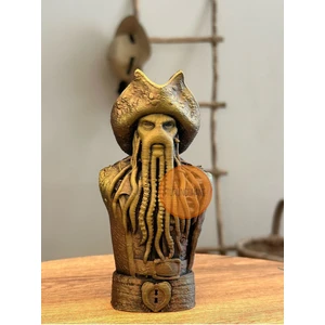 Davy Jones Karayip Korsanları Figürü Büstü Uçan Hollandalı Eskitme Renk 15 cm