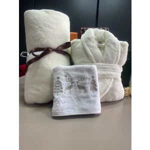 Meyn Collection Yılbaşı Özel Tv Battaniyesi ve Sabahlık Set El Havlusu Hediyeli