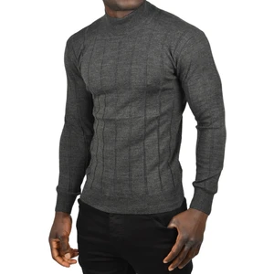 Slim Fit Likralı Tüylenme Yapmayan Yarım Balıkçı Çizgili Triko Yarım Boğazlı Kazak 2505503
