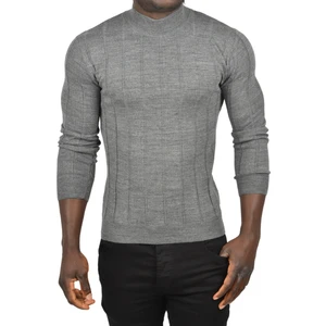 Slim Fit Likralı Tüylenme Yapmayan Yarım Balıkçı Çizgili Triko Yarım Boğazlı Kazak 2505503