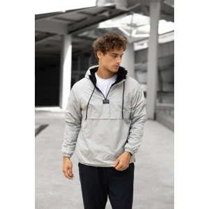 He Kanguru Kürklü Mont 01 Gri