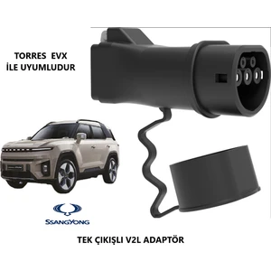- Elektrikli Araçlardan Güç Alın: V2L Tek Çıkışlı Adaptör
