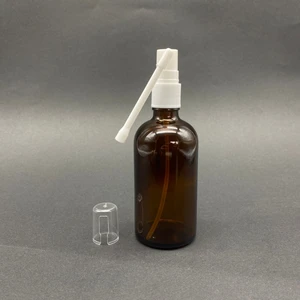 Ziylan Ambalaj 100 ml Kahverengi Ağız Spreyli Şişe, 12 Adet, Oral Sprey, Ecza Şişesi, Boş Cam Şişe