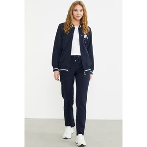 Fermuarlı Triko Kombinli Eşofman Takım - Lacivert