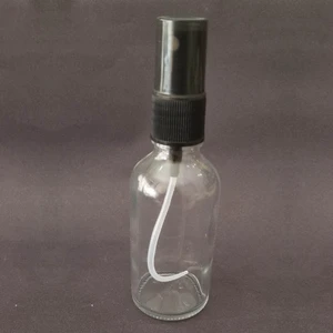 Ziylan Ambalaj 50 ml Şeffaf Cam Şişe, Spreyli Şişe, 12 Adet, Ecza Şişesi, Boş Cam Şişe