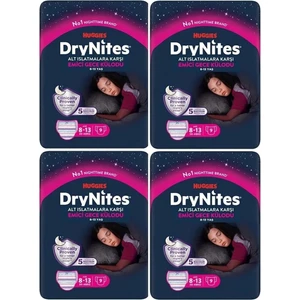 Drynites Kız Emici Gece Külodu 8-13 Yaş 30-48 kg 9lu x 4 Adet