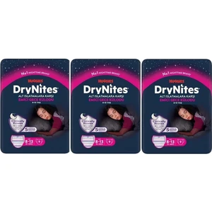 Drynites Kız Emici Gece Külodu 8-13 Yaş 30-48 kg 9lu x 3 Adet