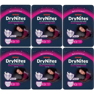 Drynites Kız Emici Gece Külodu 8-13 Yaş 30-48 kg 9lu x 6 Adet