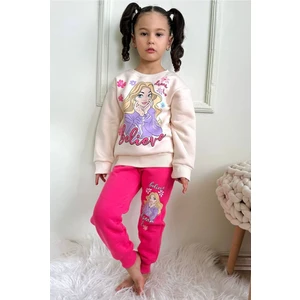 Yağmur Giyim Believe Desenli Fuşya 3 Ip Şardonlu  Pamuk Kız Çocuk Eşofman Takımı 3-10 Yaş 7348-F