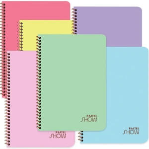 Keskin Color Pastel A5 ( Küçük Boy ) Spiralli Pp Kapak Defter 2 Kareli + 2 Çizgili - 4'lü Paket