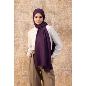 Fendi Desen Pamuk Jakar Şal Mor 8009-13