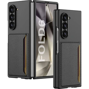 Galaxy Z Fold 6 Karbonfiber Arka Yüzey Kartlıklı Z-Kart Kıpta Sert Kapak