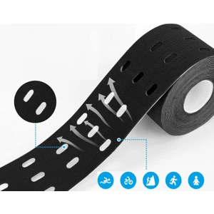 Life Care Delikli Kinesio Bandı 5 cm x 5 M Ağrıbandı Siyah