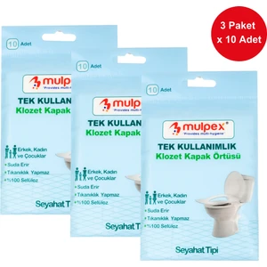 Tek Kullanımlık Suda Çözünür Klozet Kapak Örtüsü - 3 x 10 Lu Paket | Hijyenik ve Pratik Seyahat Aksesuarı