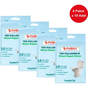 Tek Kullanımlık Suda Çözünür Klozet Kapak Örtüsü - 4 x 10 Lu Paket | Hijyenik ve Pratik Seyahat Aksesuarı