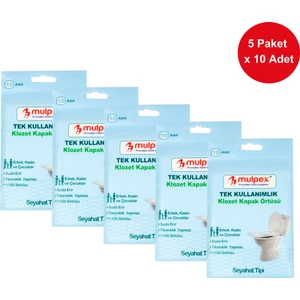 Tek Kullanımlık Suda Çözünür Klozet Kapak Örtüsü - 5 x 10 Lu Paket | Hijyenik ve Pratik Seyahat Aksesuarı