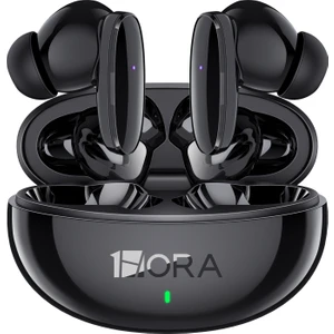 1hora AUT205 Tws Bluetooth Kulaklık HT22 - Oval Tasarım - Kablosuz - Şarj Kutulu - Ios ve Android Uyumlu - Stereo Ses - Black