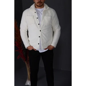 EG38 Peluş Ceket Beyaz