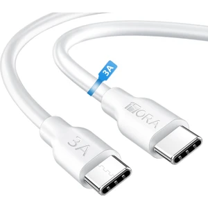CAB252 3A Type-C To Type-C Data ve Şarj Kablosu - 1 Metre - Hızlı Şarj - White