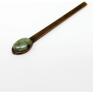 Doğal Taş Labradorit Doğal Taşlı Kitap Ayracı ve Cetvel Euklbt