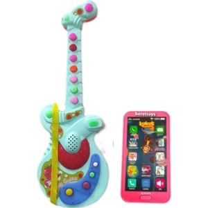 Berat Toys Berattoys Iki Ürün Bir Arada Türçe Müzikli Gitar ve Dokunmatik Türkçe Müzikli Ilk Telefonum