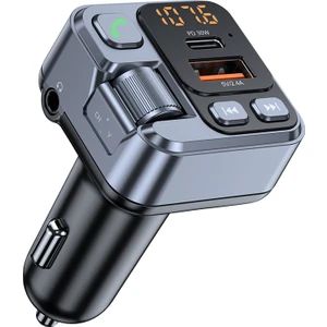 Happy World Shopping Fm Verici Handsfree Araba Bluetooth 5.1 Mp3 Çalar Stereo Araba Fm Modülatör PD30W Hızlı Araç Şarj Aux Bluetooth Adaptörü (Yurt Dışından)