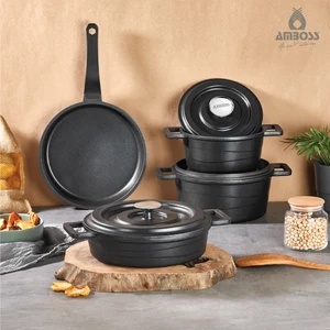 7 Parça Copper Döküm Set (Siyah)