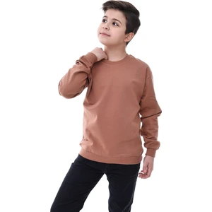 Basic Bisiklet Yaka Şardonlu Çocuk Sweatshirt 3-12 Yaş