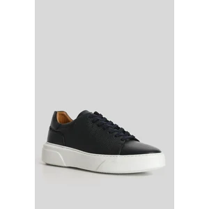 Tommy Erkek Deri Sneaker Ayakkabı Siyah