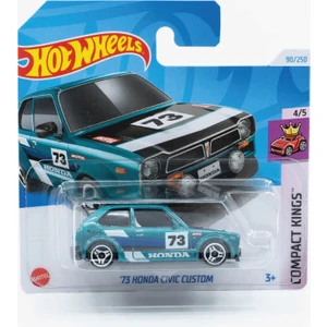 Hot Wheels 1/64 Ölçek Tekli Regular Arabalar HTD62 Compact Kings / '73 Honda Civic Custom (Mavi)